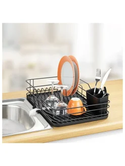 Wenko Weitere Haushaltshelfer<Geschirrständer in Schwarz - (B)43 x (H)10 x (T)31 cm