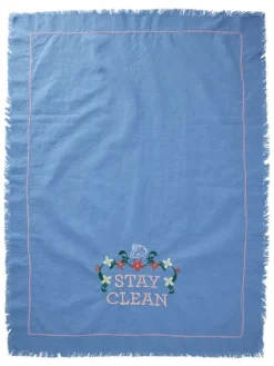 Rice Küchentextilien|Tisch- & Küchentextilien<Geschirrtuch "Stay Clean" in Blau - (L)70 x (B)50 cm