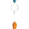 LEONARDO Wohndekoration<Glasfigur "Angler" in Transparent/ Blau/ Orange