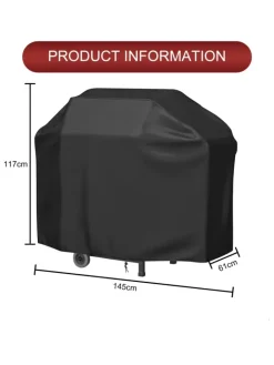 Intirilife Grillen<Grillabdeckung - 147 x 61 x 117 cm in Schwarz