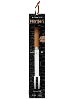 Fiskars Grillen<Grillgabel ''Norden'' in Braun/ Silber - (L)44,1 cm