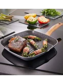 Stoneline Kochgeschirr<Grillpfanne ''Back to Nature'' in Schwarz - (L)28 x (B)28 cm