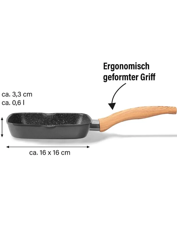 Stoneline Kochgeschirr<Grillpfanne ''Back to Nature'' in Grau - (L)16 x (B)16 cm