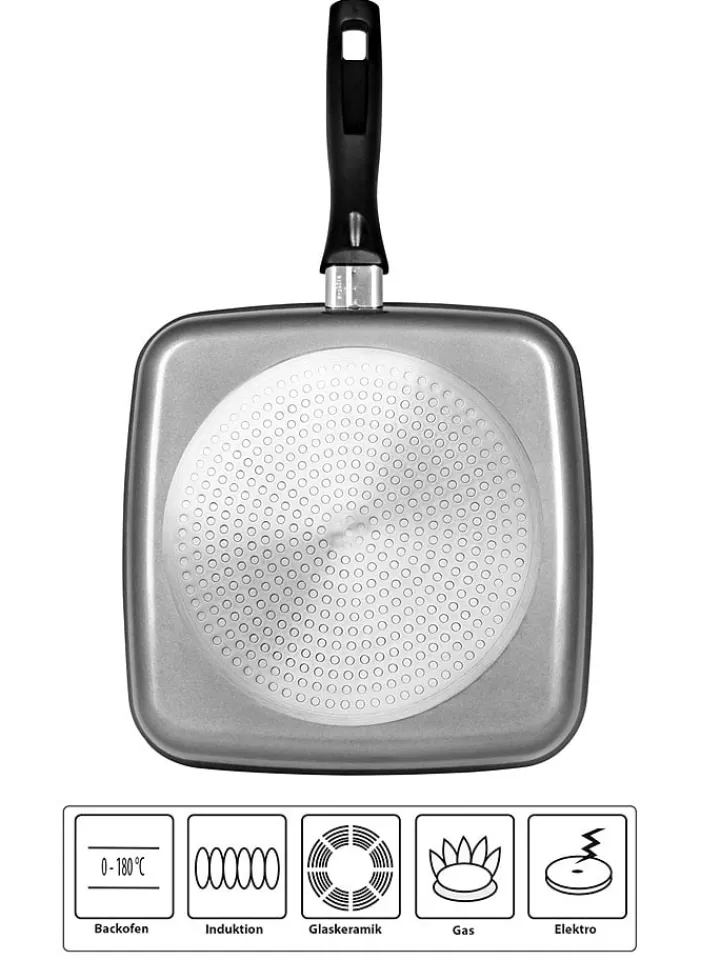 Stoneline Kochgeschirr<Grillpfanne in Grau - (L)26 x (B)26 cm