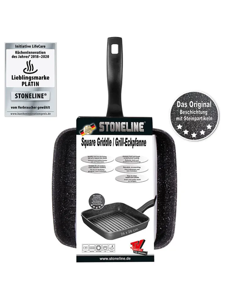 Stoneline Kochgeschirr<Grillpfanne in Grau - (L)26 x (B)26 cm