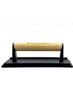 MasterClass Grillen<Grillpresse in Schwarz/ Hellbraun - (L)21 x (B)11 cm