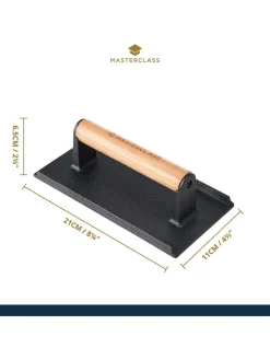 MasterClass Grillen<Grillpresse in Schwarz/ Hellbraun - (L)21 x (B)11 cm