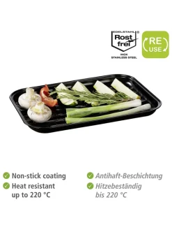 Wenko Küchenelektronik|Grillen<Grillschale "Luca" in Schwarz - (L)34,5 x (B)24,5 cm