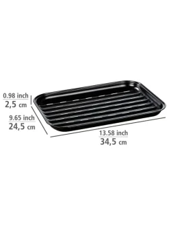 Wenko Küchenelektronik|Grillen<Grillschale "Luca" in Schwarz - (L)34,5 x (B)24,5 cm