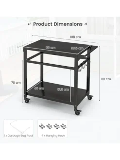 COSTWAY Grillen<Grillwagen Outdoor in Schwarz