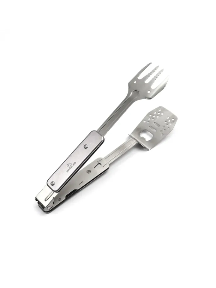 RADOLEO Grillen<Grillwerkzeug Grill-Multi-Tool GENIUS POCKET 4in1 Grillbesteck in silber