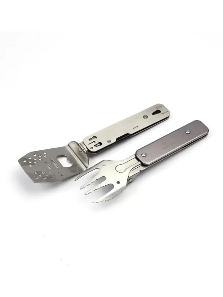 RADOLEO Grillen<Grillwerkzeug Grill-Multi-Tool GENIUS POCKET 4in1 Grillbesteck in silber