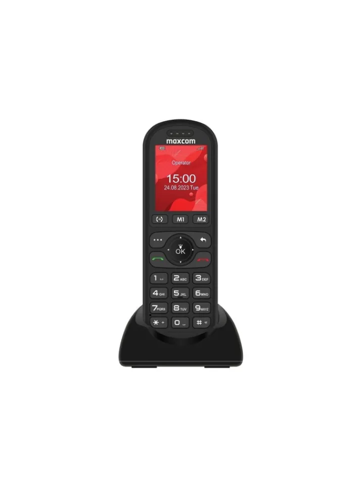 Maxcom Smartphones & Zubehör<4G-Tischtelefon mit großem Display und einfacher Bedienung in Schwarz