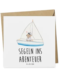 Mr. & Mrs. Panda Sonstige Gutscheine<Gutschein Bootstour Abenteuer mit Spruch in Weiß