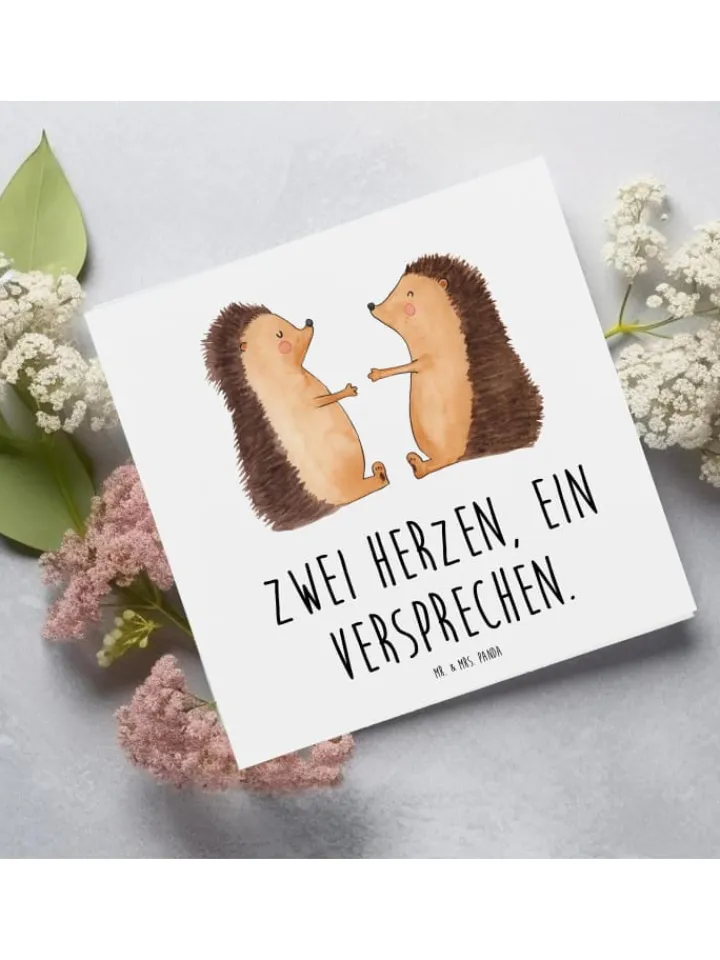 Mr. & Mrs. Panda Sonstige Gutscheine<Gutschein Hochzeit Versprechen mit Spruch in Weiß