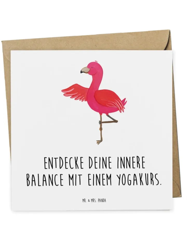 Mr. & Mrs. Panda Sonstige Gutscheine<Gutschein Innere BalanZeichen Yogakurs mit Spruch in Weiß
