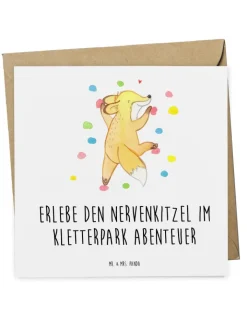 Mr. & Mrs. Panda Sonstige Gutscheine<Gutschein Kletterpark Abenteuer mit Spruch in Weiß