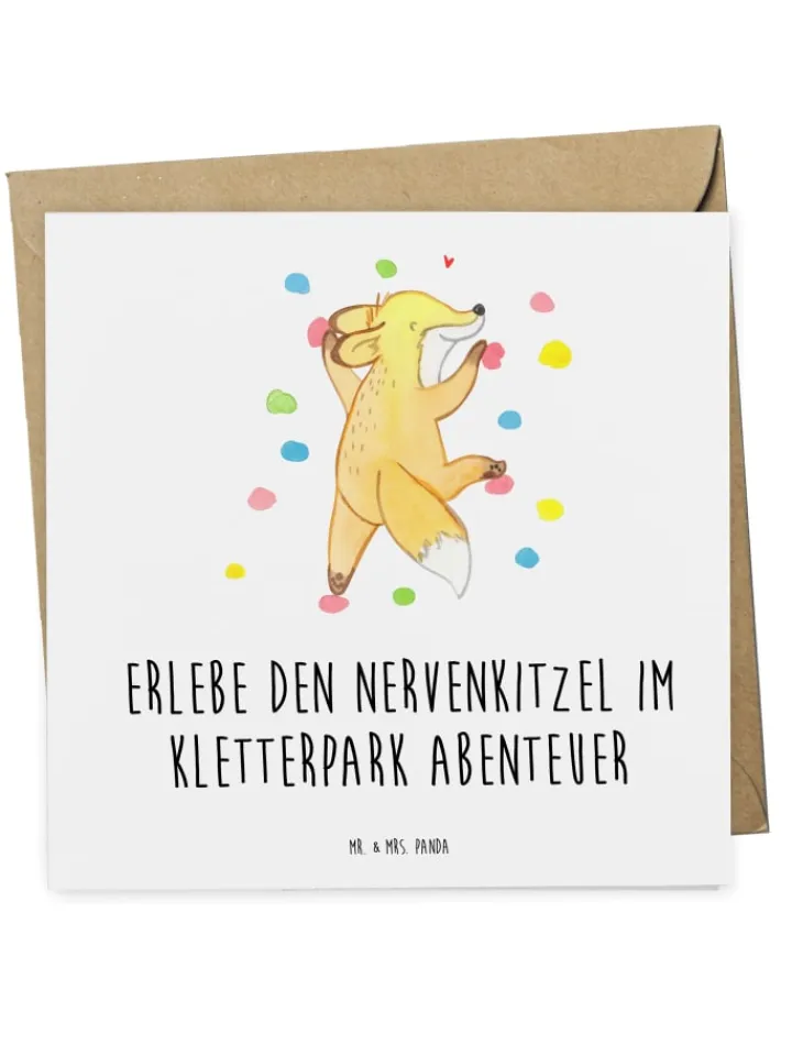 Mr. & Mrs. Panda Sonstige Gutscheine<Gutschein Kletterpark Abenteuer mit Spruch in Weiß