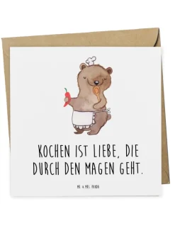 Mr. & Mrs. Panda Sonstige Gutscheine<Gutschein Kochabend für zwei Liebe mit Spruch in Weiß