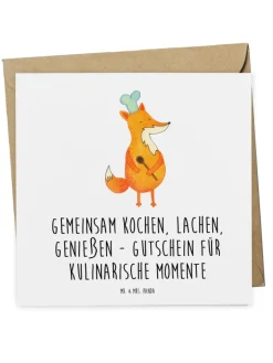 Mr. & Mrs. Panda Sonstige Gutscheine<Gutschein Kochkurs Erlebnisse mit Spruch in Weiß