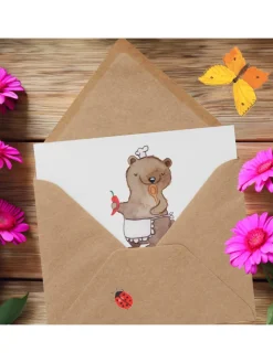 Mr. & Mrs. Panda Sonstige Gutscheine<Gutschein Kochkurs Geheimnisse mit Spruch in Weiß