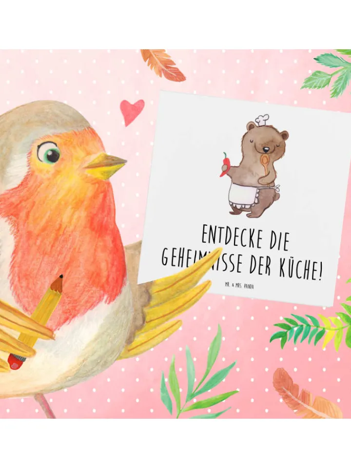 Mr. & Mrs. Panda Sonstige Gutscheine<Gutschein Kochkurs Geheimnisse mit Spruch in Weiß