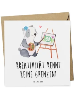 Mr. & Mrs. Panda Sonstige Gutscheine<Gutschein Kunstworkshop Kreativität mit Spruch in Weiß