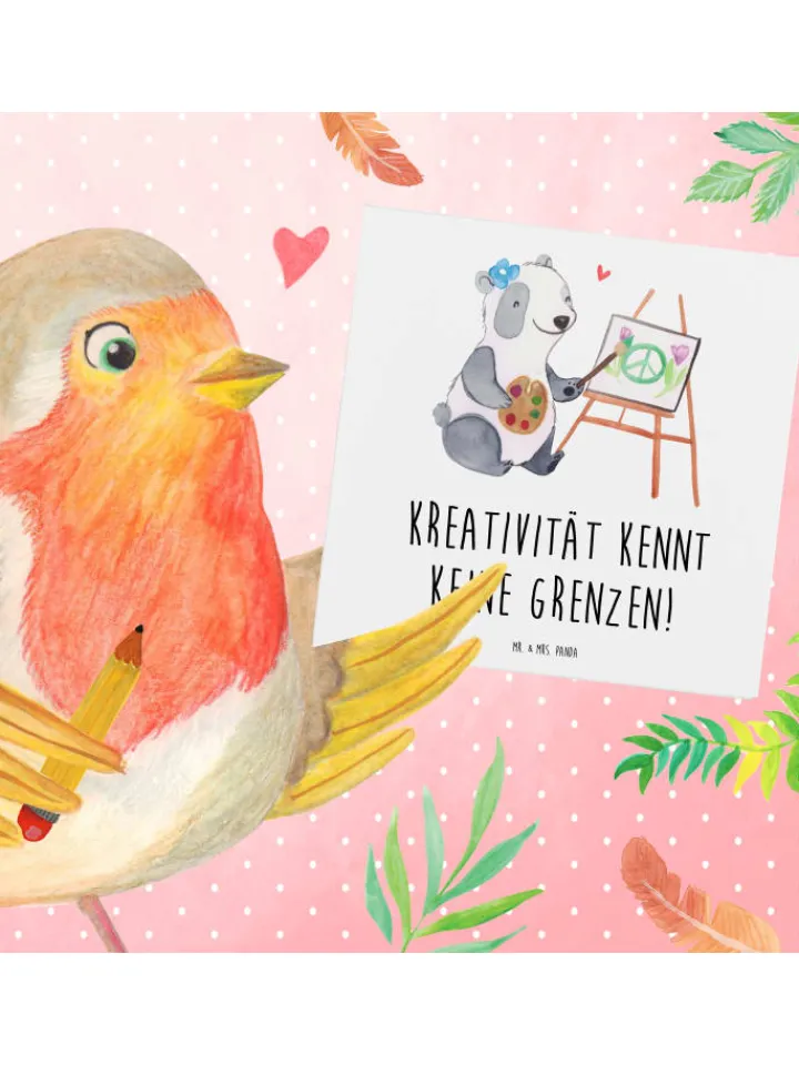Mr. & Mrs. Panda Sonstige Gutscheine<Gutschein Kunstworkshop Kreativität mit Spruch in Weiß