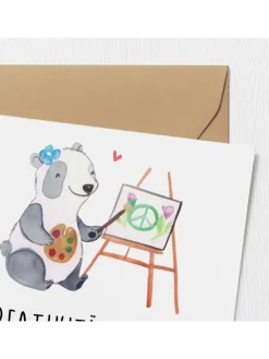 Mr. & Mrs. Panda Sonstige Gutscheine<Gutschein Kunstworkshop Kreativität mit Spruch in Weiß