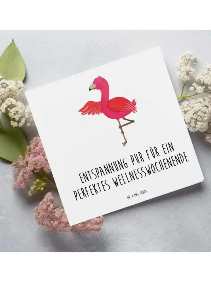 Mr. & Mrs. Panda Sonstige Gutscheine<Gutschein Perfektes Wellnesswochenende mit Spruch in Weiß