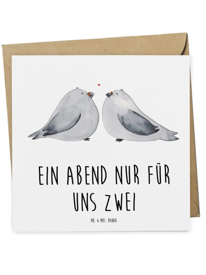 Mr. & Mrs. Panda Sonstige Gutscheine<Gutschein Pärchenabend ZweiMenschkeit mit Spruch in Weiß