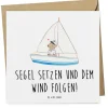 Mr. & Mrs. Panda Sonstige Gutscheine<Gutschein Segelbootstour Abenteuer mit Spruch in Weiß