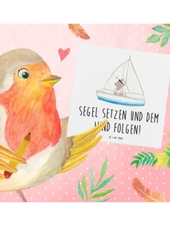 Mr. & Mrs. Panda Sonstige Gutscheine<Gutschein Segelbootstour Abenteuer mit Spruch in Weiß