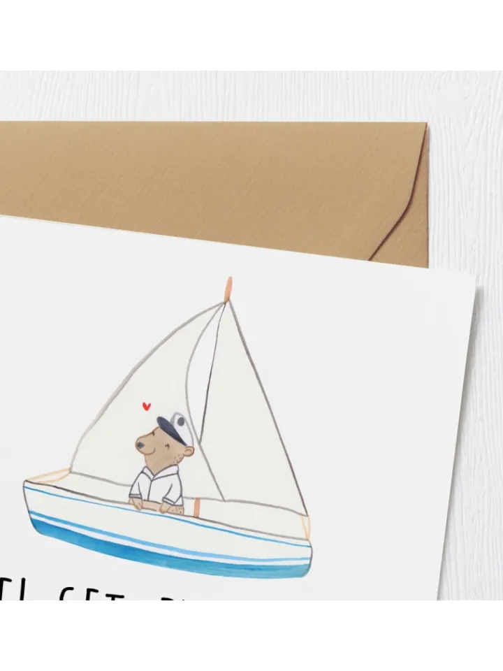 Mr. & Mrs. Panda Sonstige Gutscheine<Gutschein Segelbootstour Abenteuer mit Spruch in Weiß