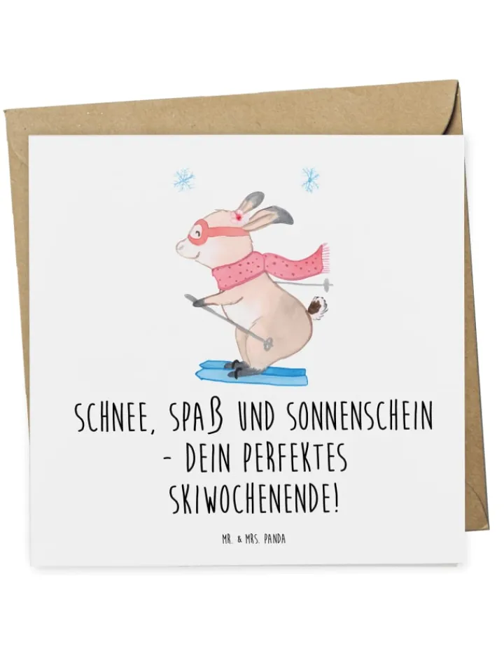 Mr. & Mrs. Panda Sonstige Gutscheine<Gutschein Skiwochenende Spaß mit Spruch in Weiß
