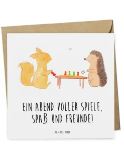 Mr. & Mrs. Panda Sonstige Gutscheine<Gutschein Spieleabend Freude mit Spruch in Weiß