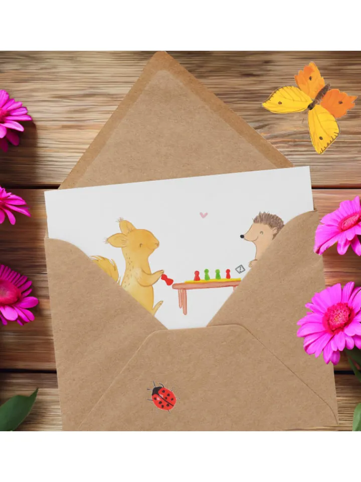 Mr. & Mrs. Panda Sonstige Gutscheine<Gutschein Spieleabend Freude mit Spruch in Weiß