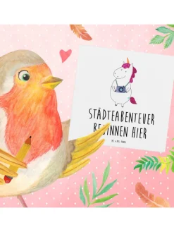 Mr. & Mrs. Panda Sonstige Gutscheine<Gutschein Städtereise Abenteuerbeginn mit Spruch in Weiß