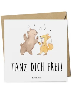 Mr. & Mrs. Panda Sonstige Gutscheine<Gutschein Tanzkurs Freude mit Spruch in Weiß