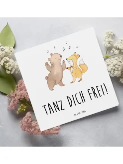 Mr. & Mrs. Panda Sonstige Gutscheine<Gutschein Tanzkurs Freude mit Spruch in Weiß