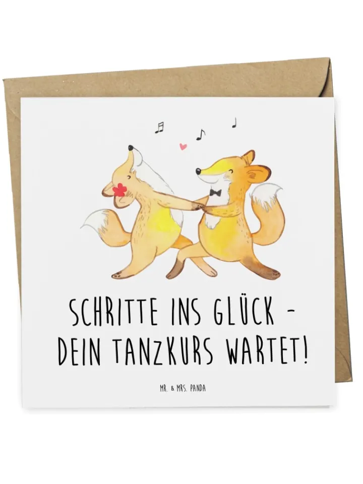 Mr. & Mrs. Panda Sonstige Gutscheine<Gutschein Tanzkurs Glück mit Spruch in Weiß