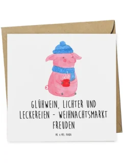Mr. & Mrs. Panda Sonstige Gutscheine<Gutschein Weihnachtsmarktbesuch Freuden mit Spruch in Weiß
