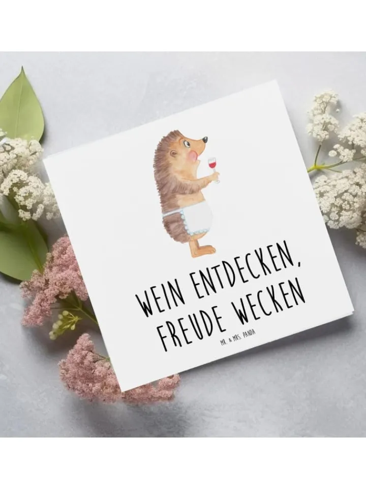 Mr. & Mrs. Panda Sonstige Gutscheine<Gutschein Weinprobe Freude mit Spruch in Weiß