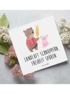 Mr. & Mrs. Panda Sonstige Gutscheine<Gutschein Wochenendtrip auf dem Land mit Spruch in Weiß