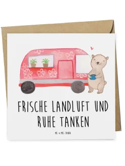 Mr. & Mrs. Panda Sonstige Gutscheine<Gutschein Wochenendtrip auf dem Land mit Spruch in Weiß