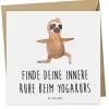 Mr. & Mrs. Panda Sonstige Gutscheine<Gutschein Yogakurs Frieden mit Spruch in Weiß