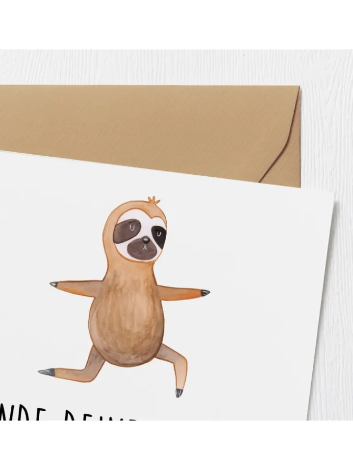 Mr. & Mrs. Panda Sonstige Gutscheine<Gutschein Yogakurs Frieden mit Spruch in Weiß