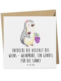Mr. & Mrs. Panda Sonstige Gutscheine<Gutscheinkarte Weinprobe Vielfalt mit Spruch in Weiß