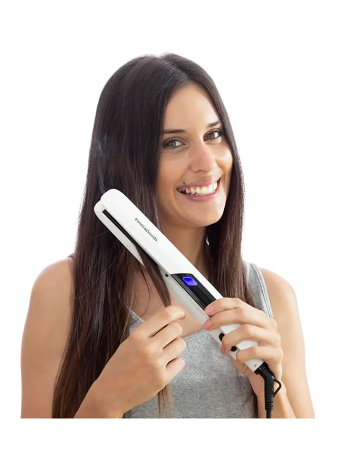 InnovaGoods Pflege & Gesundheit<Haarglätter aus Keramik mit Dampffunktion - (B)29 x (H)3,5 x (T)4 cm