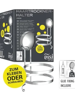 Schütte Badaccessoires<Haartrockner-Halter in Chrom - (B)11 x (H)10 x (T)15 cm